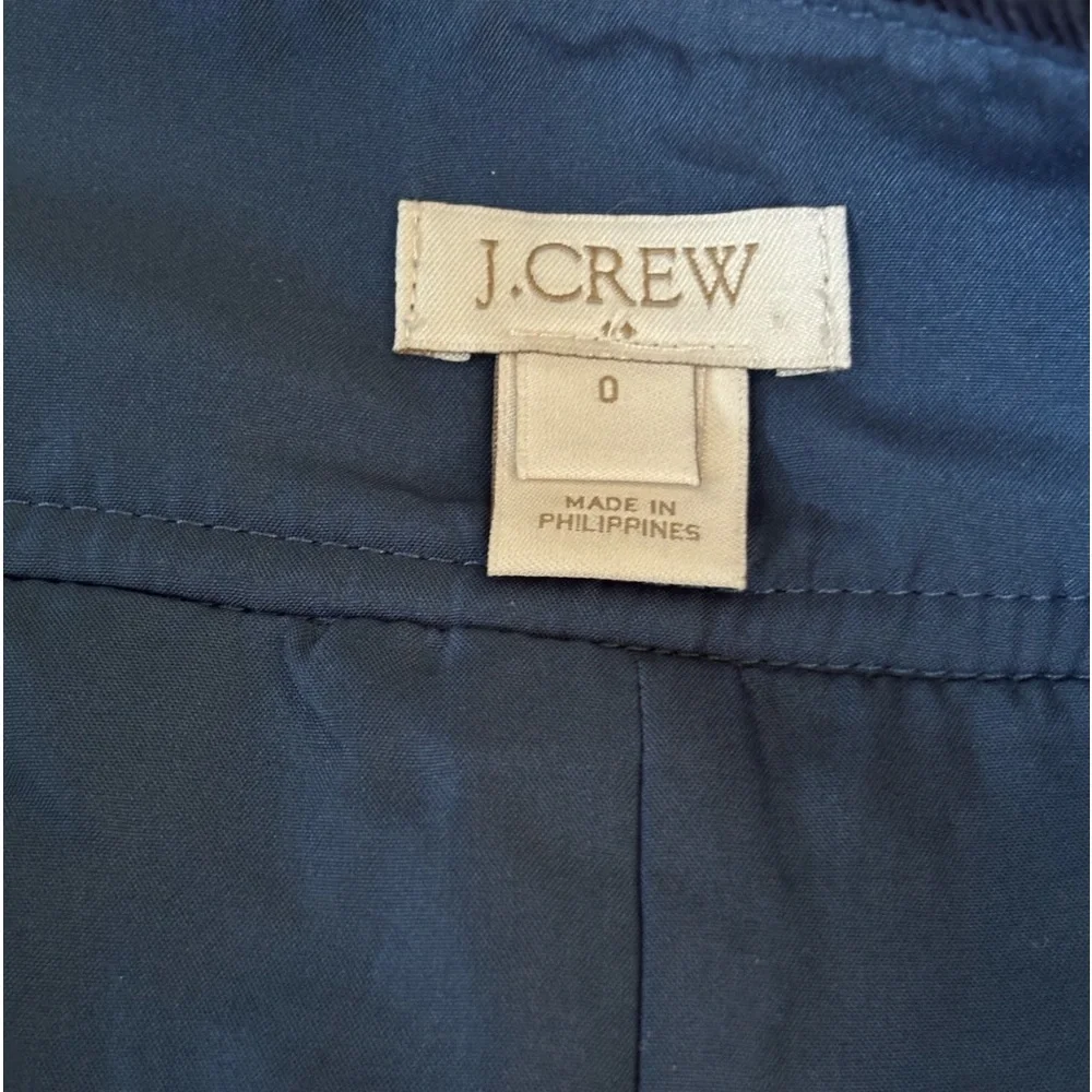 J.Crew navy blue corduroy side zipper skirt 0